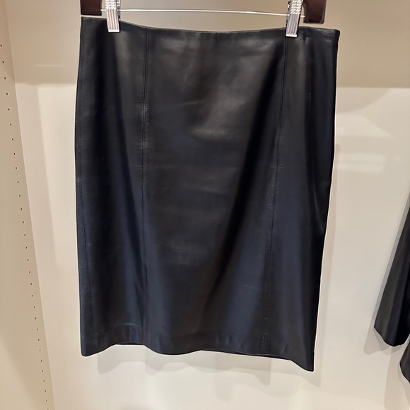 Ralph lauren Blue label black leather skirt - Picture 2 of 3